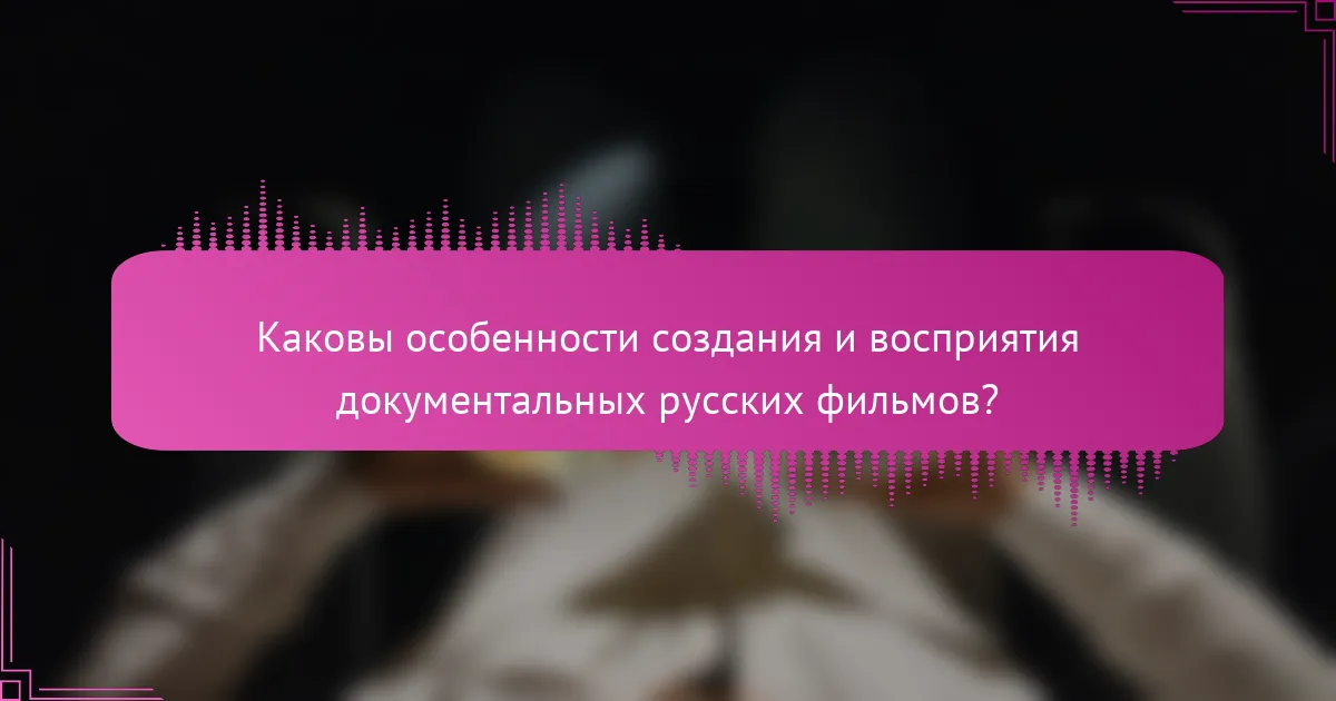 Каковы особенности создания и восприятия документальных русских фильмов?